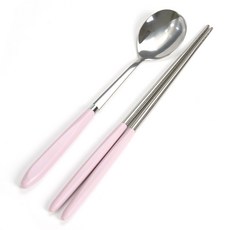 올비아 라떼라운드 수저세트, 핑키, 숟가락 + 젓가락, 1세트