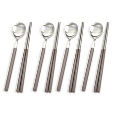 O'lbia Latte Square 餐具組, 4套, 湯匙 4p + 筷子 4p, 巧克力