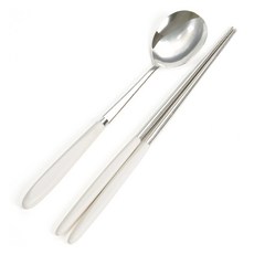 올비아 라떼라운드 수저세트, 크림, 숟가락 + 젓가락, 1세트