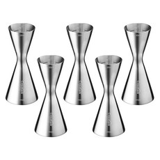 Casabeni 居家調酒 雞尾酒 全不鏽鋼 纖細 量酒器 30ml / 60ml, 單一色, 5個