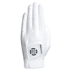 TECH SKIN Flex Fit合成皮高爾夫觸控手套 左手用, 白色, 1個