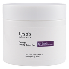 lesob 88% 맞춤형 각질 보습 진정 토너 패드 양배추 130ml, 70매입, 1개