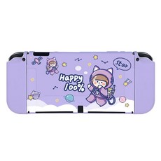데이소이 큐트 닌텐도 스위치 OLED 케이스, 12 해피스페이스 퍼플, 1개