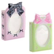 Mandeul Hobby 拍立得卡片相簿 照片活頁夾 日記本 雙入2件組, 20張, 黑色粉紅緞帶, 綠色粉紅緞帶