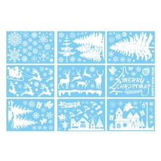 Sonio 聖誕窗戶裝飾貼紙9件組, 01 房屋