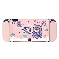 데이소이 큐트 닌텐도 스위치 OLED 케이스, 10 해피스페이스 핑크, 1개