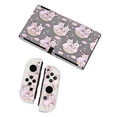 데이소이 큐트 닌텐도 스위치 OLED 케이스, 07 도넛유니콘 반투명, 1개