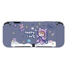 데이소이 큐트 닌텐도 스위치 OLED 케이스, 16 해피스페이스 블루그레이, 1개