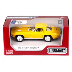 KiNSMART 1963 Corvette Stingray 迷你車 KT5358, 黃色, 1個