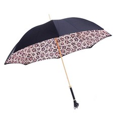 PASOTTI 女款豪華動物皮革花朵雙層貓咪長雨傘 WX851K49