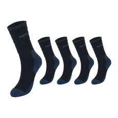 네파 남성용 어드벤처 쿠션 등산 장목 양말 5족 세트, 블랙, 1개