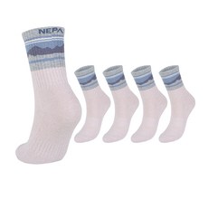 NEPA 女性用森林氣墊登山長筒襪5雙組 NPCFRCRS, 1套, 粉米色(NPCFRCRS-PK/BE5)