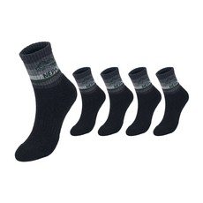 NEPA 男士健行緩震登山中筒襪5雙組 NPCHKMDL-BK5, 黑色, 1套