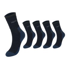 NEPA 男士 Adventure 緩震登山中筒襪 5雙組 NPCABMDL, 黑色, 1套