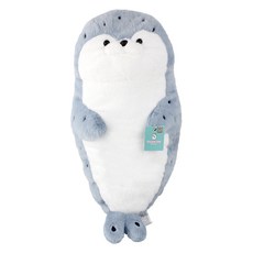 Recoz 守護海洋的海豹朋友身體抱枕娃娃 藍色小海豹, 20cm, 1個, 藍色