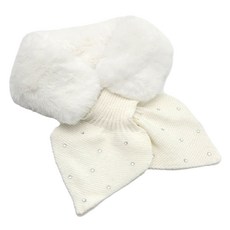 GowoonGolf 羊毛針織水貂毛高爾夫圍脖, 白色方鑽, 1個