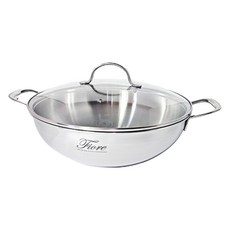 HANIL STAINLESS STEEL IH爐適用Fiore系列3層雙耳圓底湯鍋+鍋蓋, 28cm, 1組, 混色