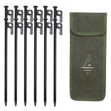 HYPER PLANET 露營鍛造營釘 30cm x 12p + 迷你硬殼收納袋組合, 1套