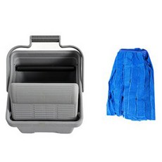 크린메이트 슬라이딩 짤순이 대형 + 극세사마포 고급 세트, 1세트, 블루(마포)