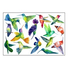 소니오 플라워 버드 인테리어 스티커, 09 그린무드