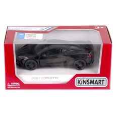 KiNSMAR 2021 雪佛蘭 Corvette 汽車可動玩具 KT5432, 黑色, 1個