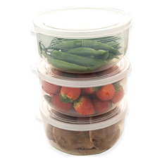 냉장고 원형 밀폐용기 M 1.3L, 1개입, 3개