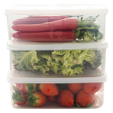 나까야 냉장고 사각 밀폐용기 W 1.3L, 1개입, 3개