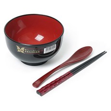 NAKAA 烏龍麵碗 + 餐具組, 1套, 紅色(餐具)