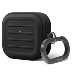 elago AirPods 4 盔甲掛繩保護殼, 黑色, 單一商品, 1個