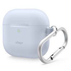 elago AirPods 4 矽膠掛繩保護殼, 單一商品, 淺藍色, 1個