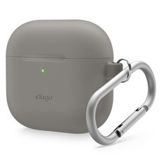 elago AirPods 4 矽膠掛環保護殼, 單一商品, 中灰色, 1個
