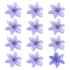 聖誕樹裝飾聖誕紅花, 藍色, 12個