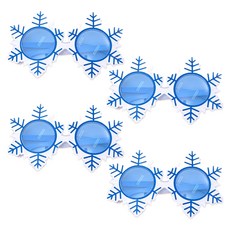 雪花造型藍色眼鏡, 4個, 混色