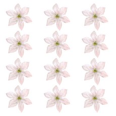 聖誕樹裝飾聖誕紅花, 銀色, 12個