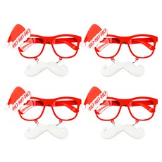 聖誕老人白鬍子帽造型墨鏡, 4個, 聖誕帽