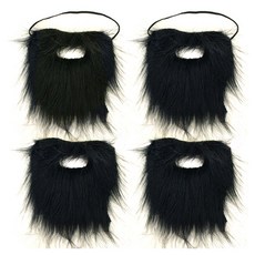 裝扮用聖誕老人的鬍子, 4個, 黑色
