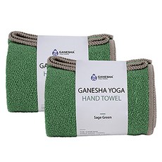 GANESHA YOGA PROPS 擦手巾雙入組, 鼠尾草綠, 2個