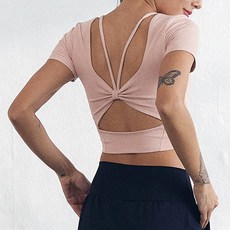 씨엘코코 여성용 백 셔링 스트랩 크롭탑