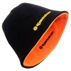 Kantukan 男女通用雙面防寒刺繡毛帽, 黑色 + 橘色