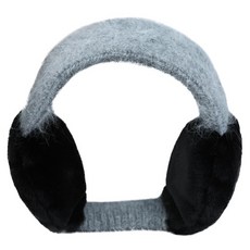 lupeo 冬季防寒安哥拉毛麻花針織保暖耳罩, 灰色, 1個