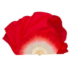 MARKETPIA 紅色漸層傳統絲綢飄帶舞蹈扇 30cm, B款, 1個
