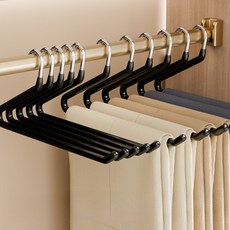 역방향 논슬립 프리미엄 엔드 코팅 바지걸이, 블랙, 10개