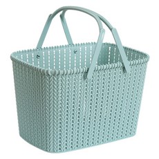 PEONIST 仿藤編手提浴室收納籃, 薄荷色