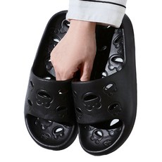 언헤브 욕실 개구리 패턴 욕실화, E 블랙, 1개