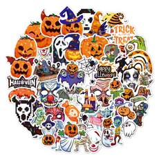Daily Nest 可愛萬聖節精美貼紙 全息A款 50入組, 1套, 混合色