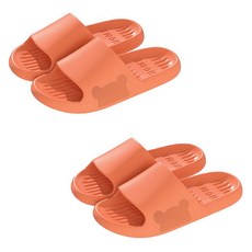 언헤브 욕실 곰 그림자 욕실화, C 오렌지, 2개