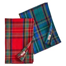 Modern House 格紋廚房布 2 件套, 1組, 綠色, 紅色