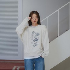 앨빈클로 남녀공용 라크로스 불독 오버핏 맨투맨 MAR671