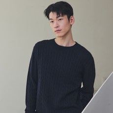 PROJECT M 休閒麻花圓領毛衣