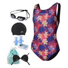 aquatica 女用室內泳衣 AQA1478 + 選手用泳鏡 6件組